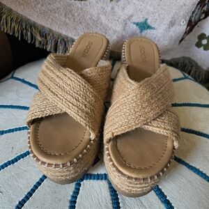 Soda Wedge Woven Sandals